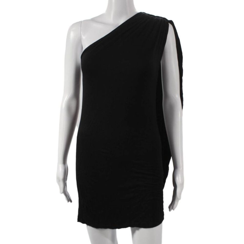 Blaque Label Women Bodycon One Shoulder Sleeveless Black Polyester Dress Size S